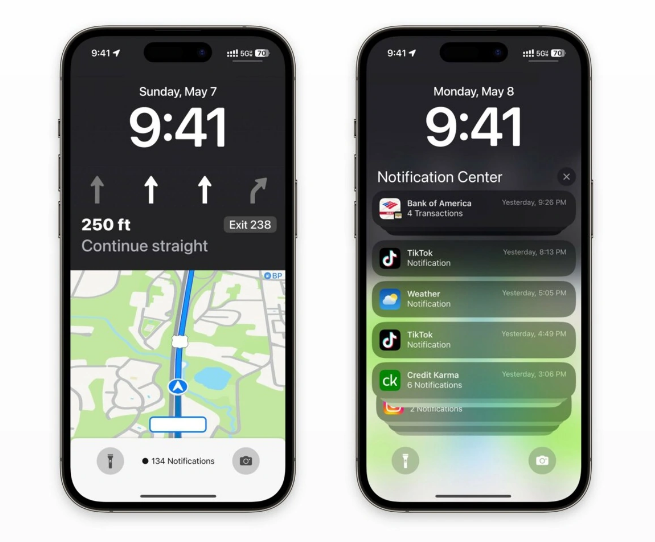 岐山苹果维修服务分享iOS17锁屏地图导航半屏显示长什么样 